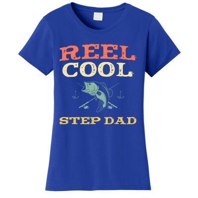 Reel Cool Stepgiftdad Fishing Fisher Funny Vintage Stepdad Gift Women's T-Shirt