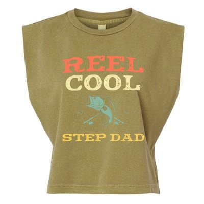 Reel Cool Stepgiftdad Fishing Fisher Funny Vintage Stepdad Gift Garment-Dyed Women's Muscle Tee