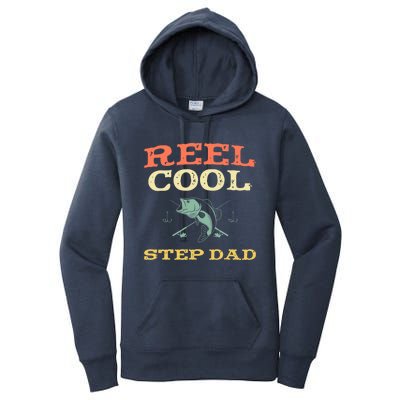 Reel Cool Stepgiftdad Fishing Fisher Funny Vintage Stepdad Gift Women's Pullover Hoodie