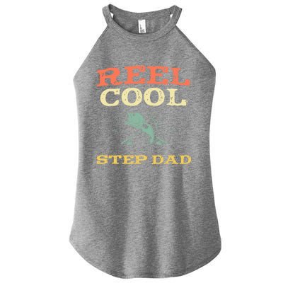 Reel Cool Stepgiftdad Fishing Fisher Funny Vintage Stepdad Gift Women's Perfect Tri Rocker Tank