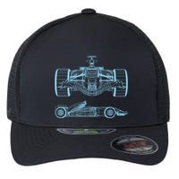 Racing Car Schematic Engineer Formula Team Fan Flexfit Unipanel Trucker Cap
