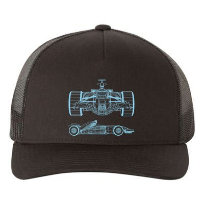 Racing Car Schematic Engineer Formula Team Fan Yupoong Adult 5-Panel Trucker Hat