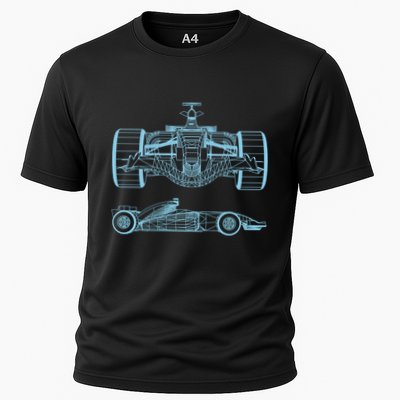 Racing Car Schematic Engineer Formula Team Fan Performance Shirt