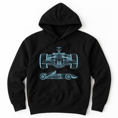 Racing Car Schematic Engineer Formula Team Fan Hoodie