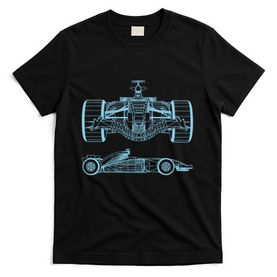 Racing Car Schematic Engineer Formula Team Fan T-Shirt