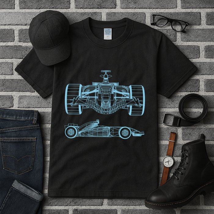 Racing Car Schematic Engineer Formula Team Fan Tall T-Shirt