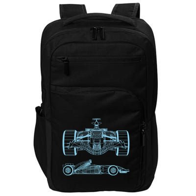 Racing Car Schematic Engineer Formula Team Fan Impact Tech Backpack