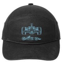 Racing Car Schematic Engineer Formula Team Fan 7-Panel Snapback Hat
