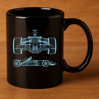 Racing Car Schematic Engineer Formula Team Fan 11oz C Handle Ceramic Mug