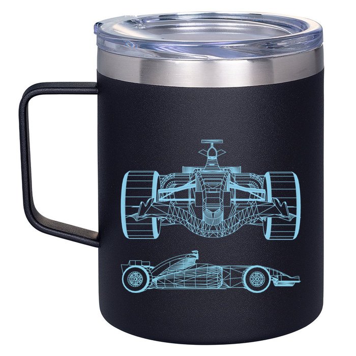 Racing Car Schematic Engineer Formula Team Fan 12oz Stainless Steel Coffee Mug