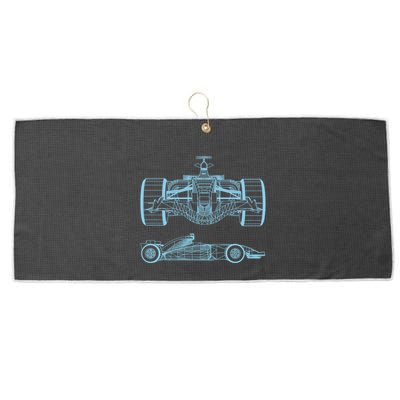 Racing Car Schematic Engineer Formula Team Fan Large Microfiber Waffle Golf Towel