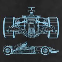 Racing Car Schematic Engineer Formula Team Fan Large Microfiber Waffle Golf Towel