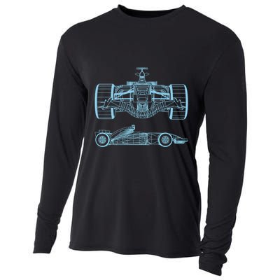 Racing Car Schematic Engineer Formula Team Fan Cooling Performance Long Sleeve Crew