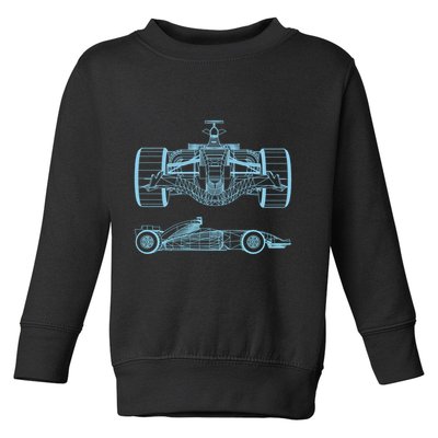 Racing Car Schematic Engineer Formula Team Fan Toddler Sweatshirt