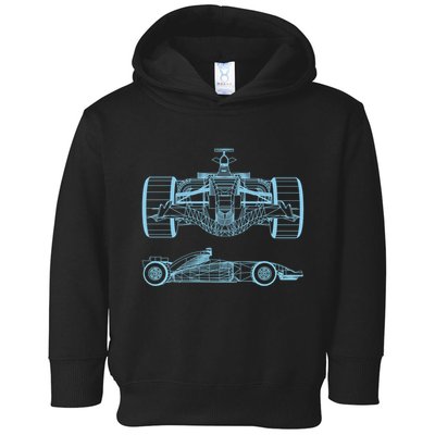 Racing Car Schematic Engineer Formula Team Fan Toddler Hoodie