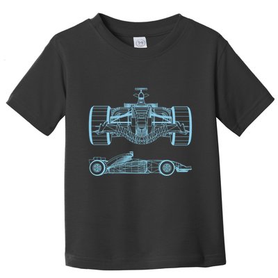 Racing Car Schematic Engineer Formula Team Fan Toddler T-Shirt