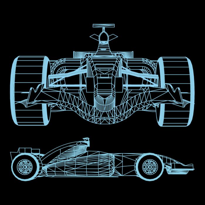 Racing Car Schematic Engineer Formula Team Fan Cropped Pullover Crew