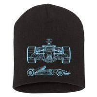 Racing Car Schematic Engineer Formula Team Fan Short Acrylic Beanie
