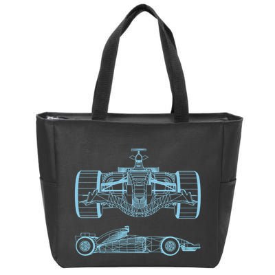 Racing Car Schematic Engineer Formula Team Fan Zip Tote Bag