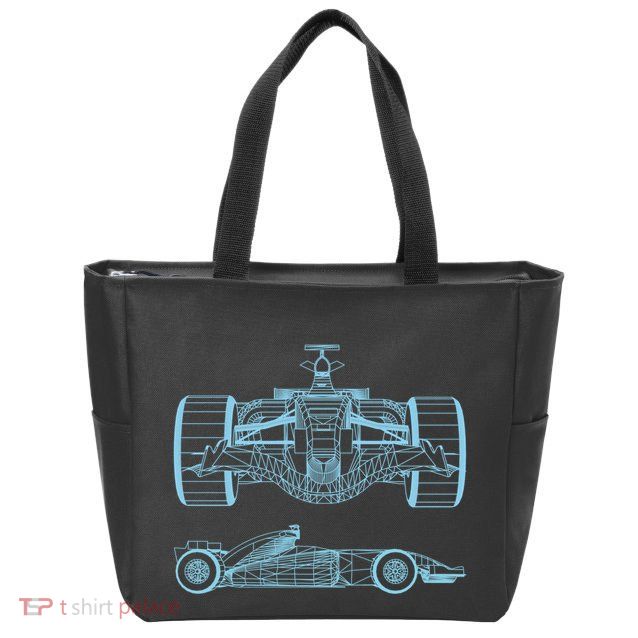 Racing Car Schematic Engineer Formula Team Fan Zip Tote Bag