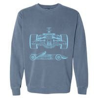 Racing Car Schematic Engineer Formula Team Fan Garment-Dyed Sweatshirt
