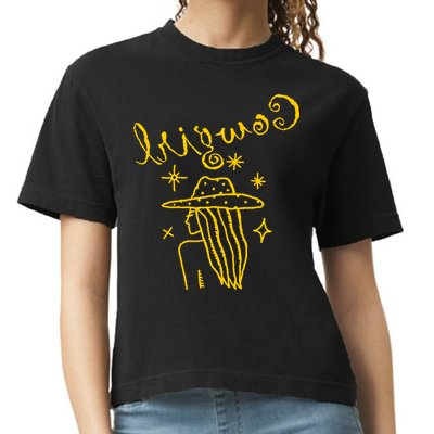 Reverse Cowgirl Script Stars Logo Comfort Colors Boxy T-Shirt