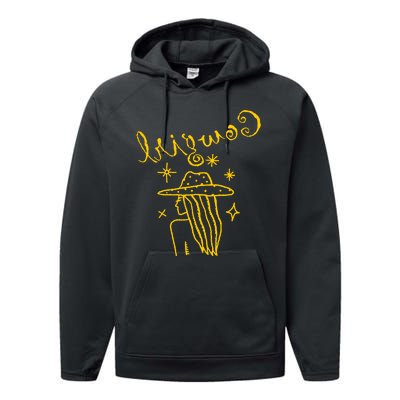 Reverse Cowgirl Script Stars Logo Performance Fleece Hoodie