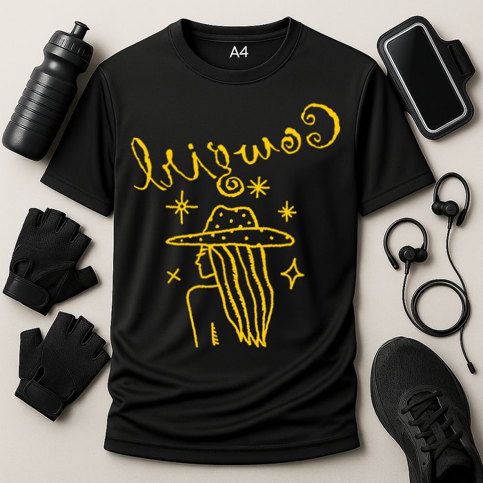 Reverse Cowgirl Script Stars Logo Cooling Performance Crew T-Shirt