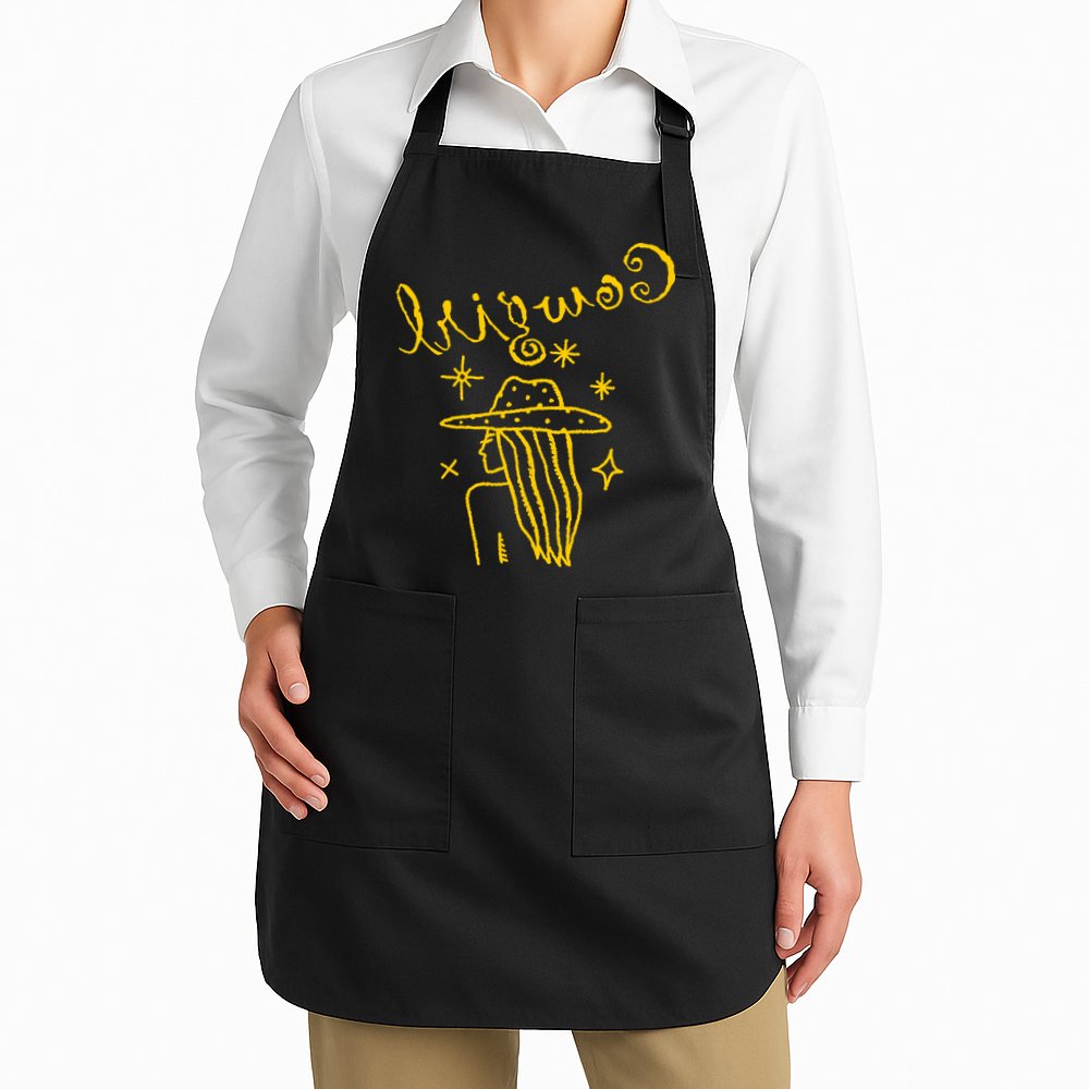 Reverse Cowgirl Script Stars Logo Apron