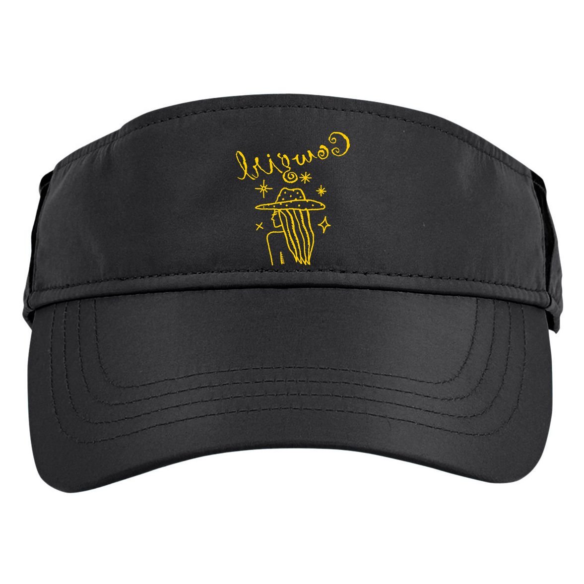 Reverse Cowgirl Script Stars Logo Adult Drive Performance Visor