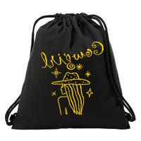 Reverse Cowgirl Script Stars Logo Drawstring Bag