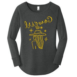 Reverse Cowgirl Script Stars Logo Women's Perfect Tri Tunic Long Sleeve Shirt