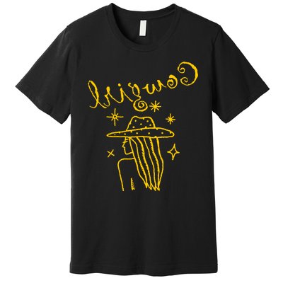 Reverse Cowgirl Script Stars Logo Premium T-Shirt