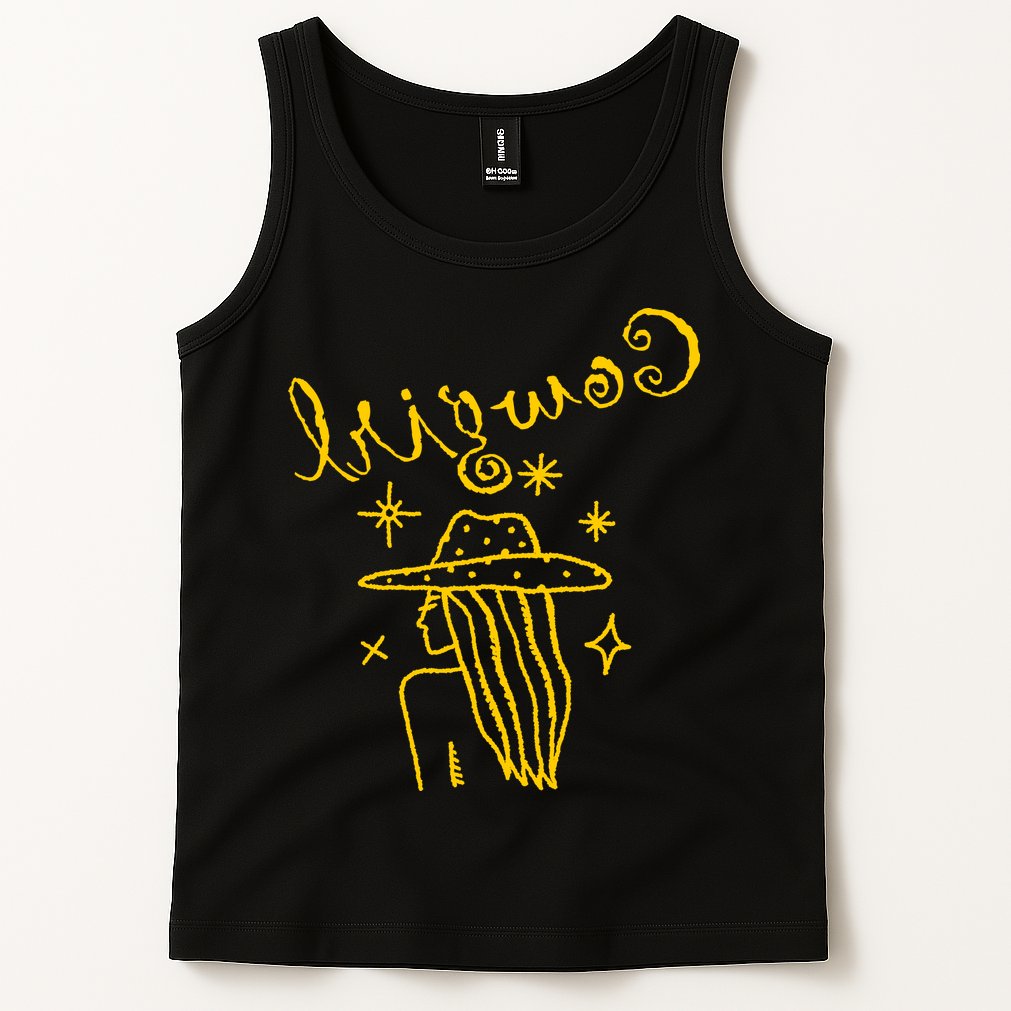 Reverse Cowgirl Script Stars Logo Tank Top
