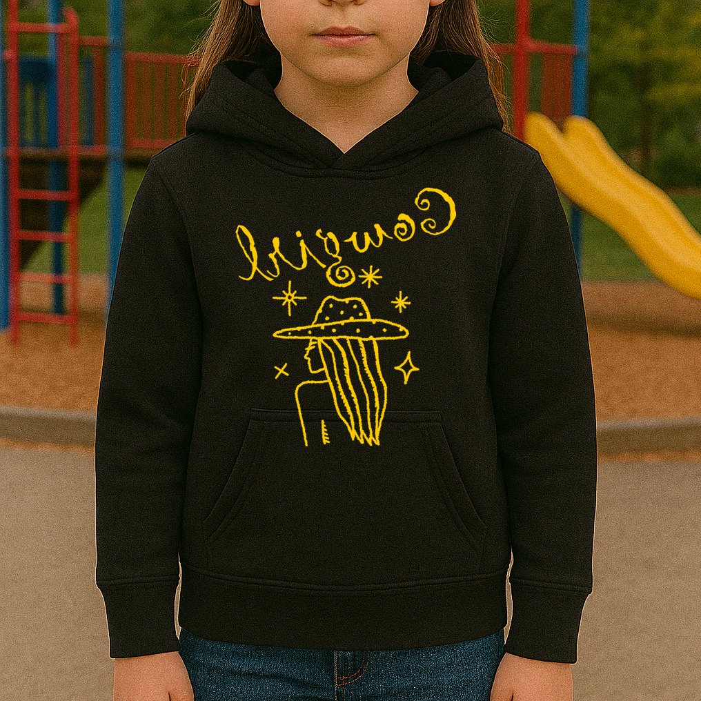 Reverse Cowgirl Script Stars Logo Kids Hoodie