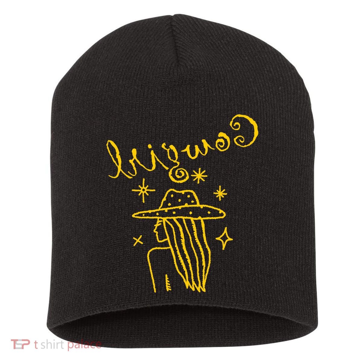 Reverse Cowgirl Script Stars Logo Short Acrylic Beanie