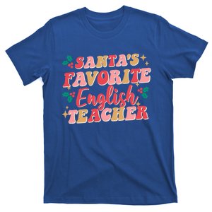 Retro Christmas School Santas Favorite English Teacher Gift T-Shirt