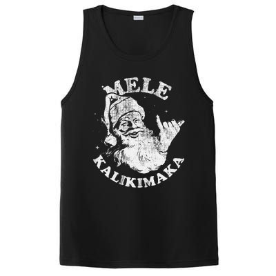 Retro Christmas Surf Mele Kalikimaka Santa Shaka Hawaii PosiCharge Competitor Tank