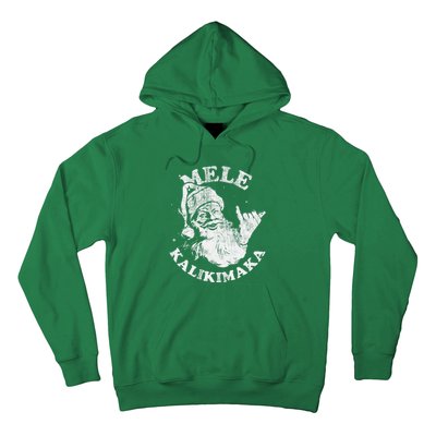 Retro Christmas Surf Mele Kalikimaka Santa Shaka Hawaii Hoodie