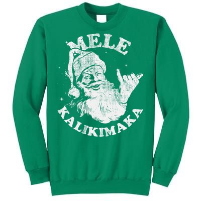 Retro Christmas Surf Mele Kalikimaka Santa Shaka Hawaii Sweatshirt