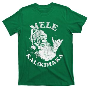 Retro Christmas Surf Mele Kalikimaka Santa Shaka Hawaii T-Shirt