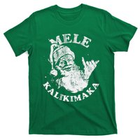 Retro Christmas Surf Mele Kalikimaka Santa Shaka Hawaii T-Shirt