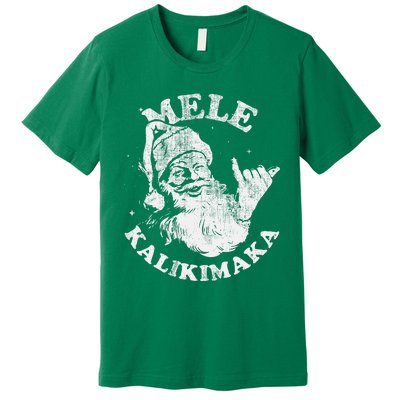 Retro Christmas Surf Mele Kalikimaka Santa Shaka Hawaii Premium T-Shirt