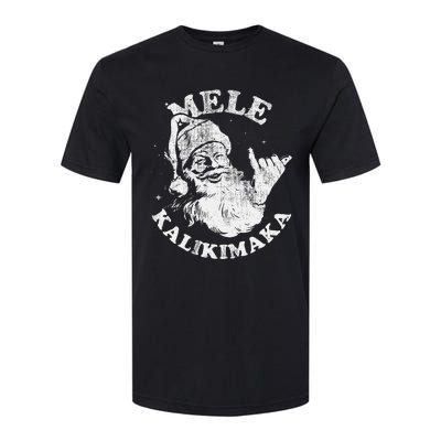 Retro Christmas Surf Mele Kalikimaka Santa Shaka Hawaii Softstyle CVC T-Shirt