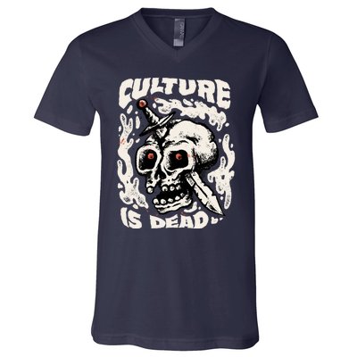 Rebel Culture Skull V-Neck T-Shirt