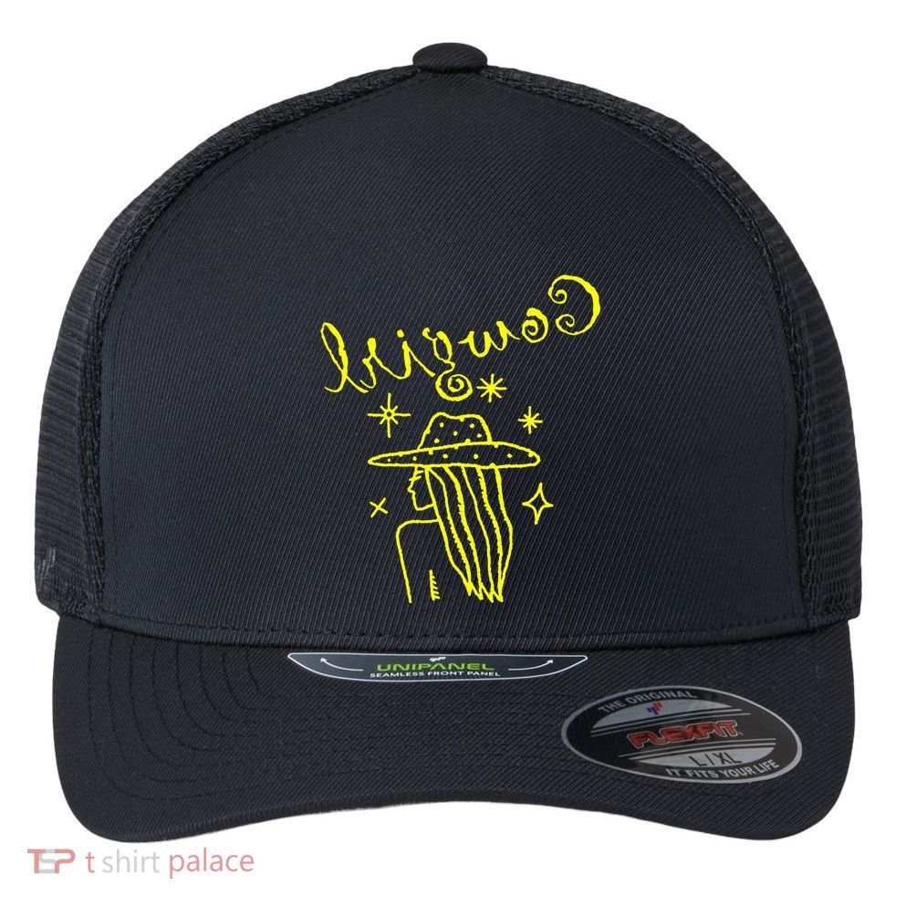 Reverse Cowgirl Script Stars Flexfit Unipanel Trucker Cap