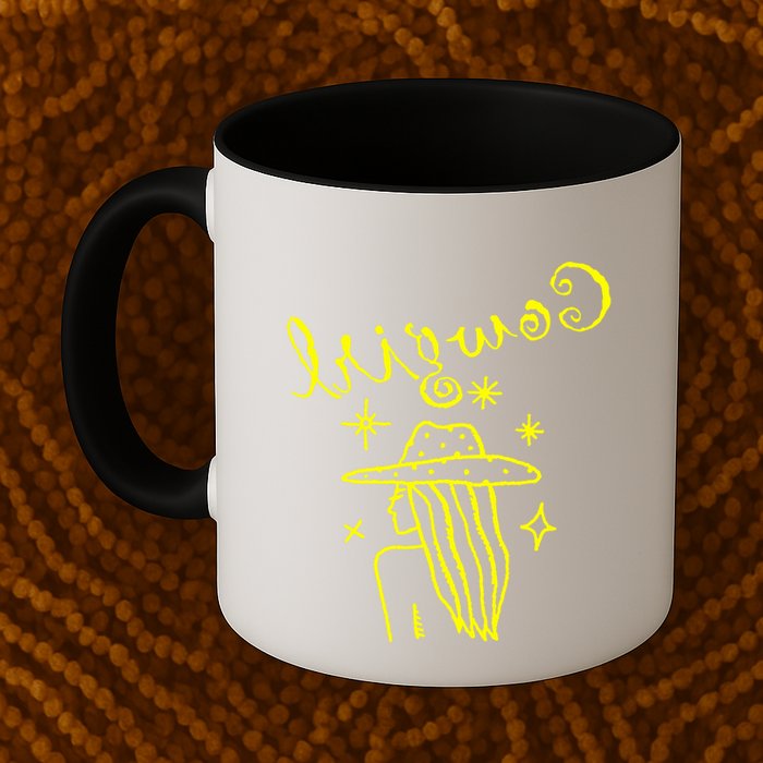 Reverse Cowgirl Script Stars Mug