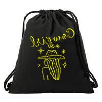 Reverse Cowgirl Script Stars Drawstring Bag