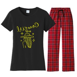 Reverse Cowgirl Script Stars Women's Flannel Pajama Set