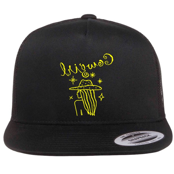 Reverse Cowgirl Script Stars Flat Bill Trucker Hat
